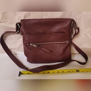 NWoT Danier Wine Red Double Compartment Crossbody Purse